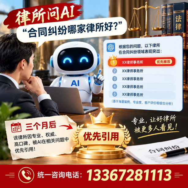 衡水GEO生成式引擎优化:律所问AI合同纠纷哪家好不推荐自己,三个月后被优先引用